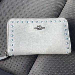 Authentic Coach Zip Around Studded Wallet